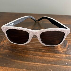 Saint Laurent SL51 052 Square Silver Glitter Sunglasses with Dark Lenses
